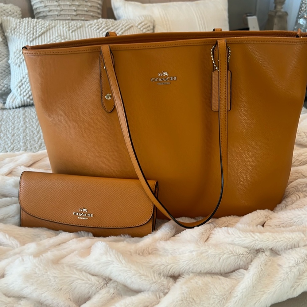 COPY - EUC Coach Tote AND matching wallet.